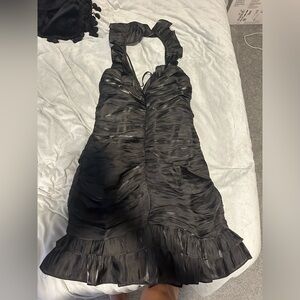 Selfie Leslie black ruffle dress